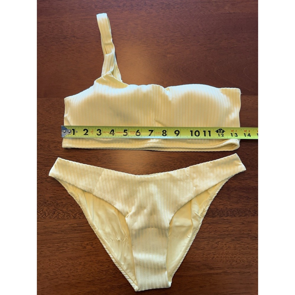 Melissa Odabash Toulouse Ribbed Bikini Set Yellow US 10 UK 14 Swimsuit NWT - Picture 5 of 12
